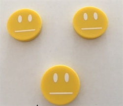 Smiley magnet i gul, neutral.
